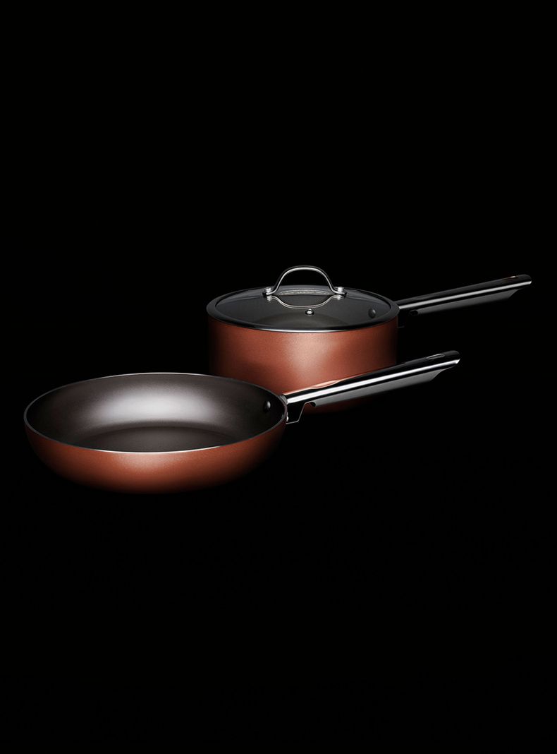 Batería de Cocina 9 Piezas Curry Cobre Aluminio Pro Flon-2