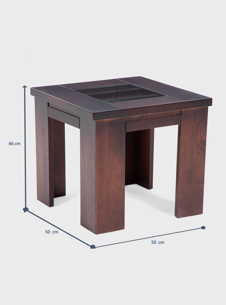 Mesa Lateral New Malaga 50x50 cm Chocolate-1