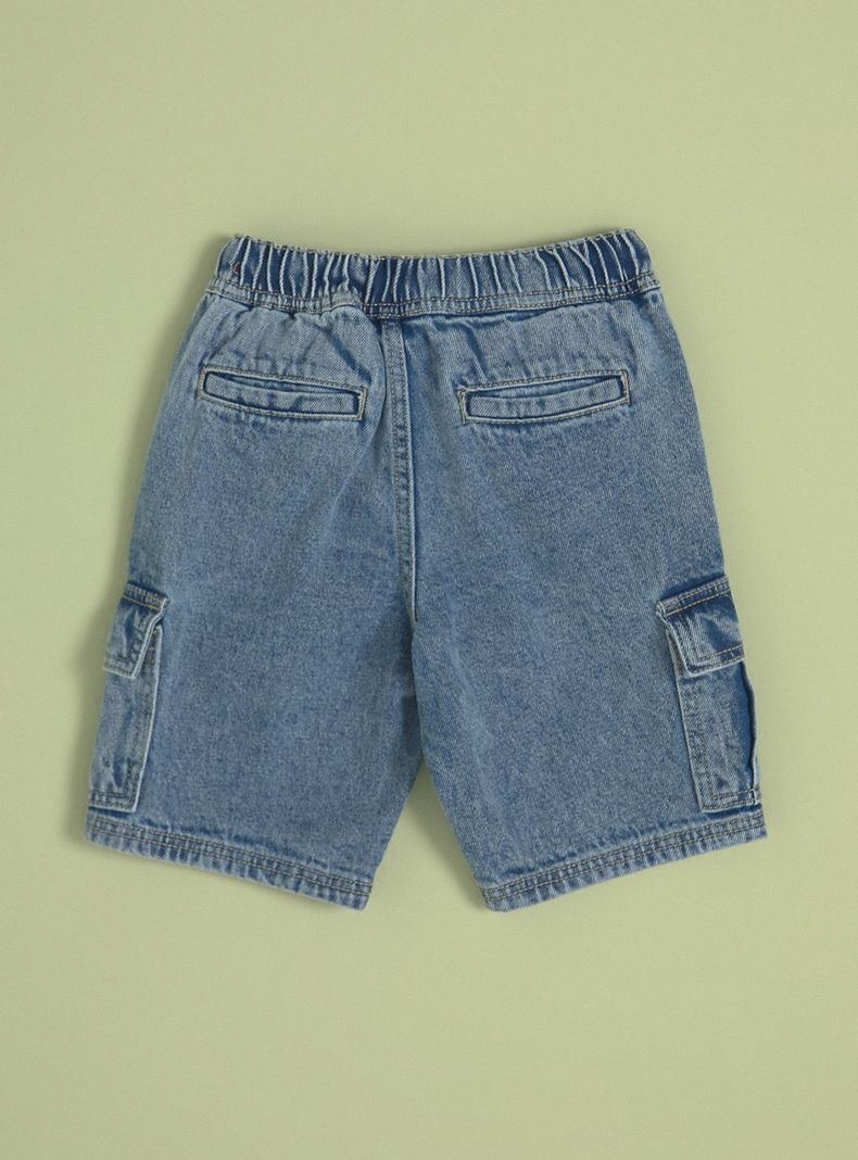 Bermuda Cargo Denim Acid Wash-3