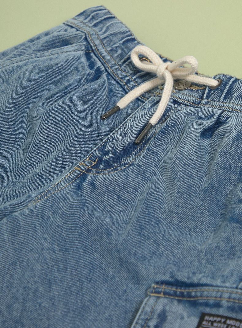 Bermuda Cargo Denim Acid Wash-4