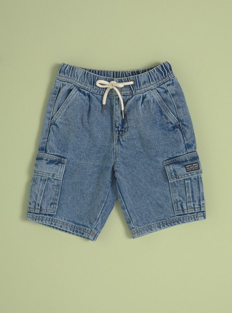 Bermuda Cargo Denim Acid Wash-2