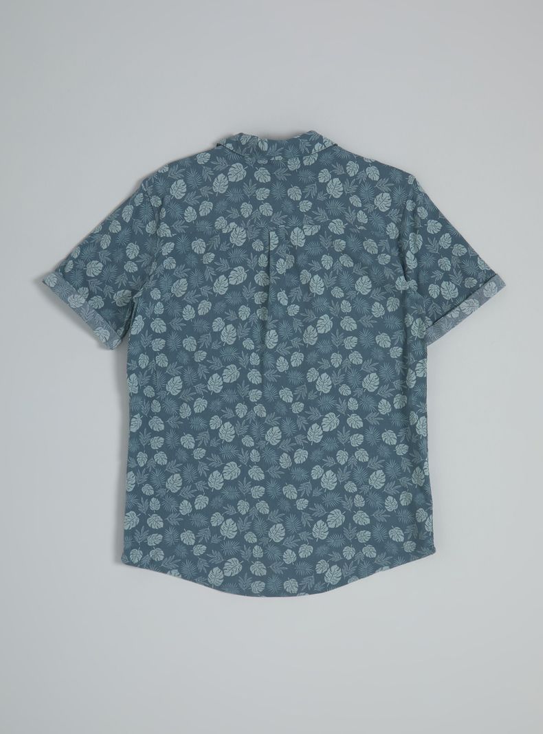 Camisa de Vestir Guayabera Estampado Tropical-3