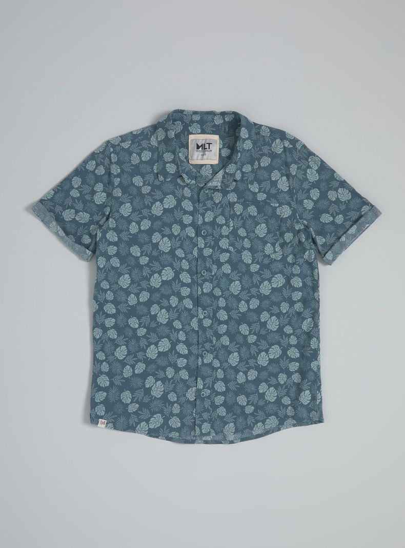 Camisa de Vestir Guayabera Estampado Tropical-2