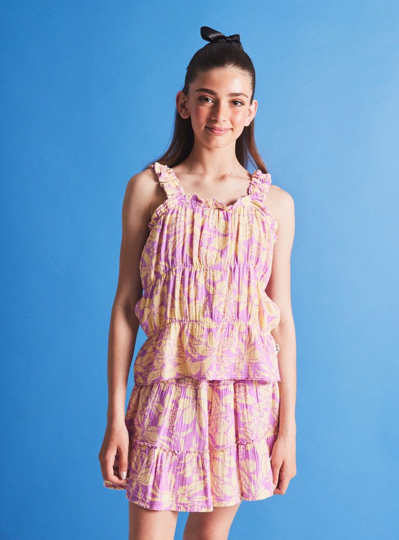 Blusa Estampada, Muselina Algodón-0