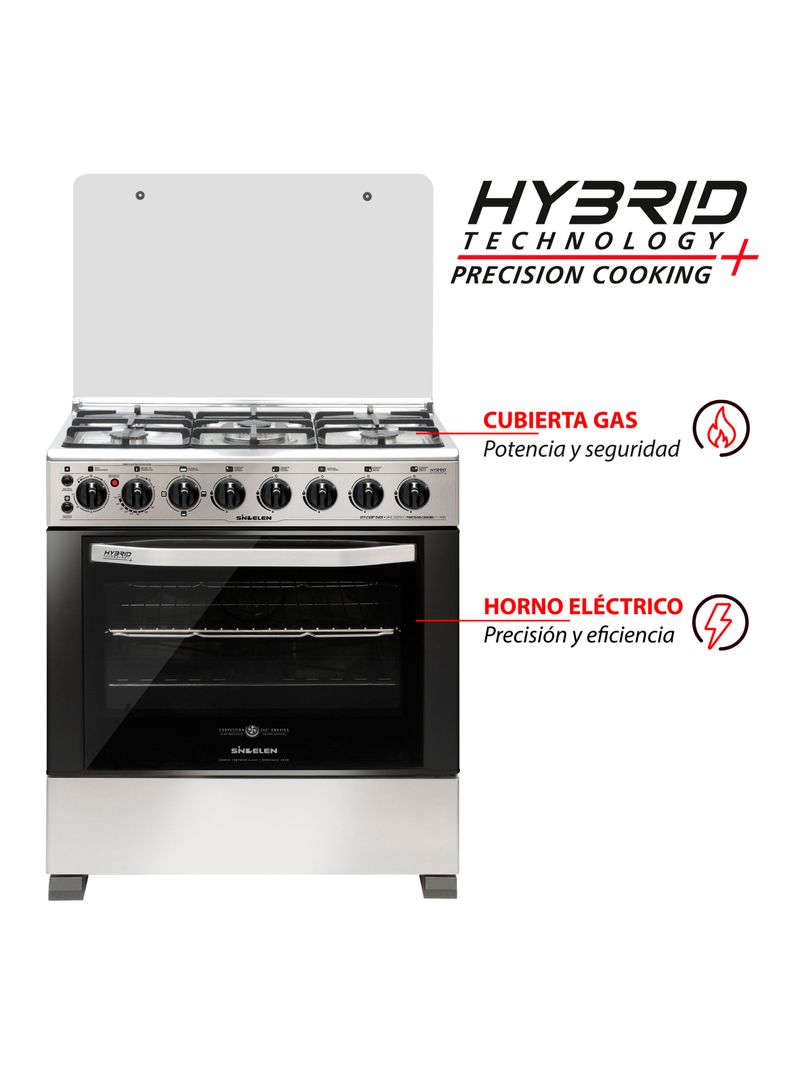 Cocina a Gas Híbrida 5 Quemadores CH-740NI Horno Convección-2
