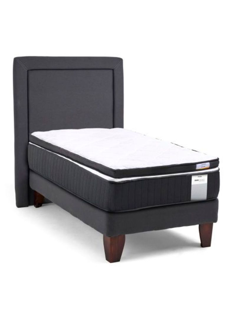 Cama Europea Dúo Pocket 1.5 Plazas + Topper + Respaldo-1