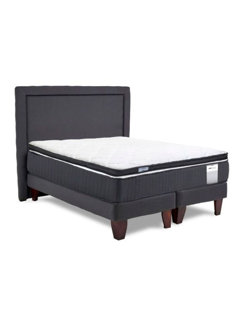 Cama Europea Dúo Pocket 2 Plazas Plus Topper + Respaldo-1