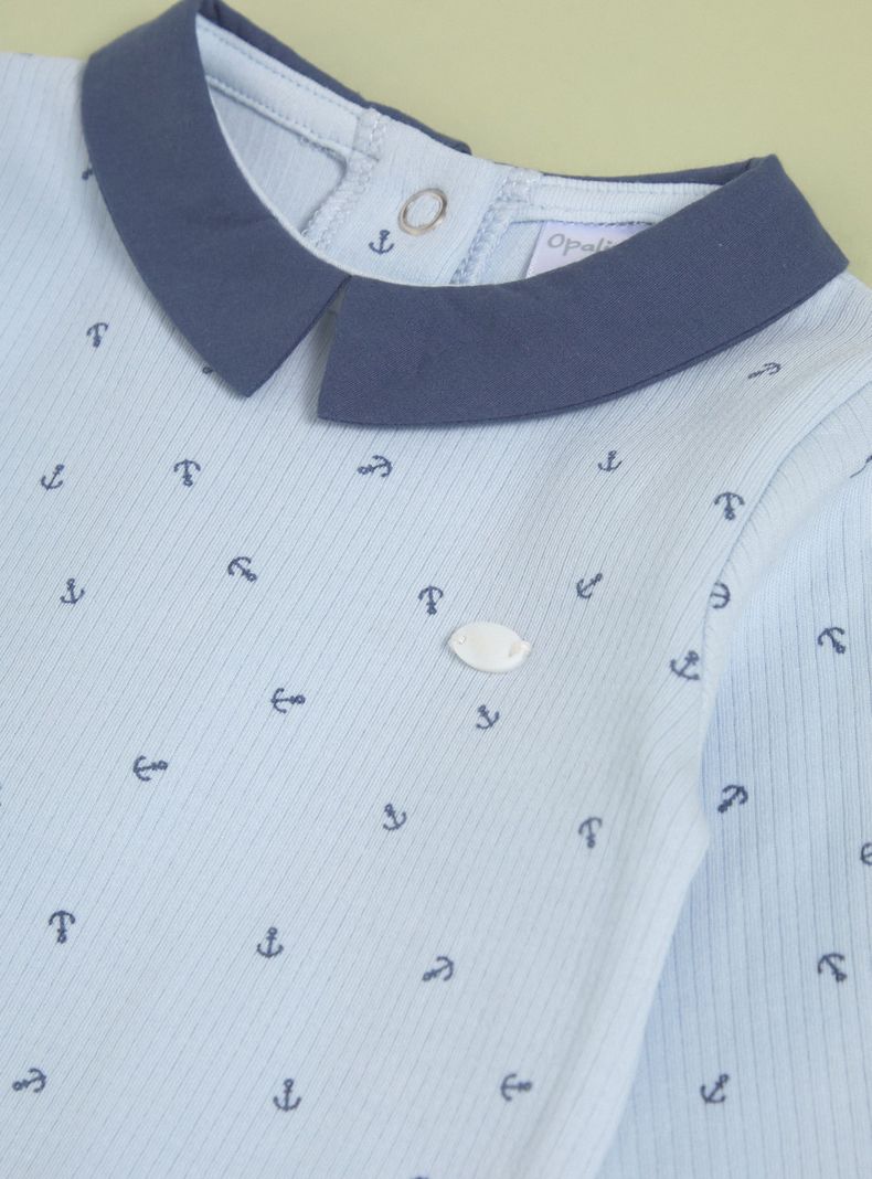 Enterito con Estampado de Anclas y Cuello Bebé-2