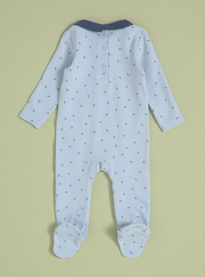 Enterito con Estampado de Anclas y Cuello Bebé-1