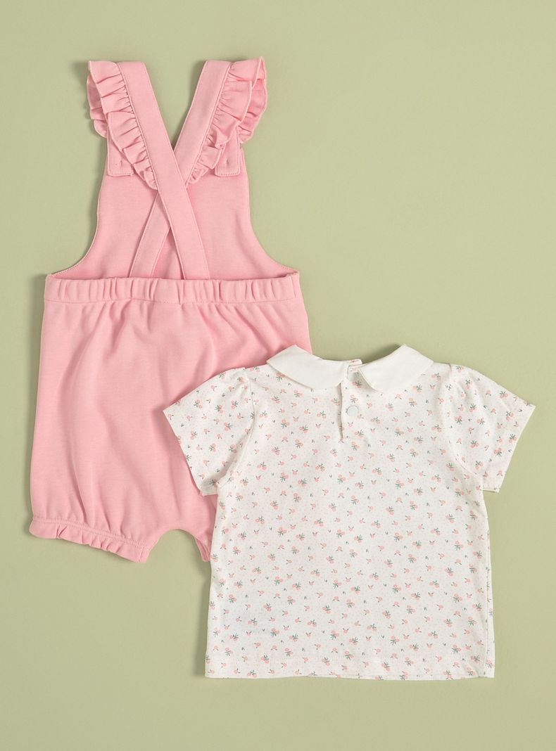 Conjunto con Vuelos en los Hombros y Polera con Cuello Bebé-1