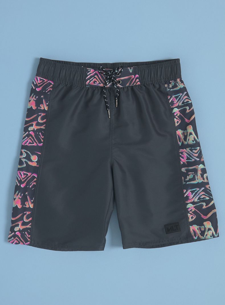Traje de Baño Tipo Boardshort Estampado en Costados-0