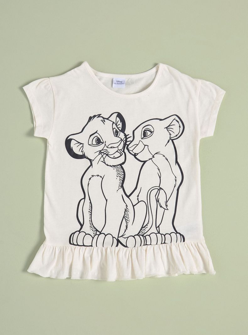 Polera con Vuelos Niña Estampadas Simba & Nala Disney-2
