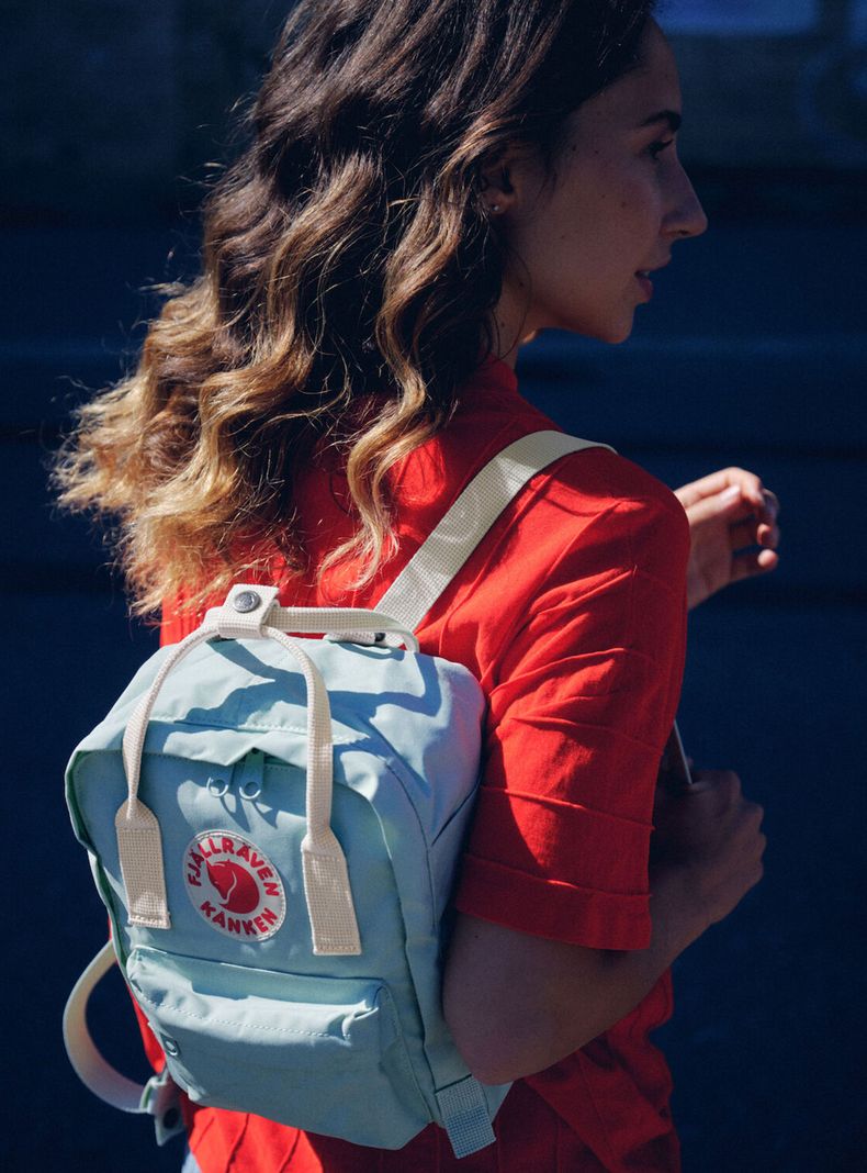 Mochila Kanken Mini Sky Blue Light Oak-1