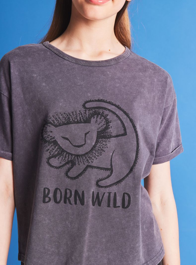 Polera Manga Corta Acid Wash Nala / Stitch Disney-1