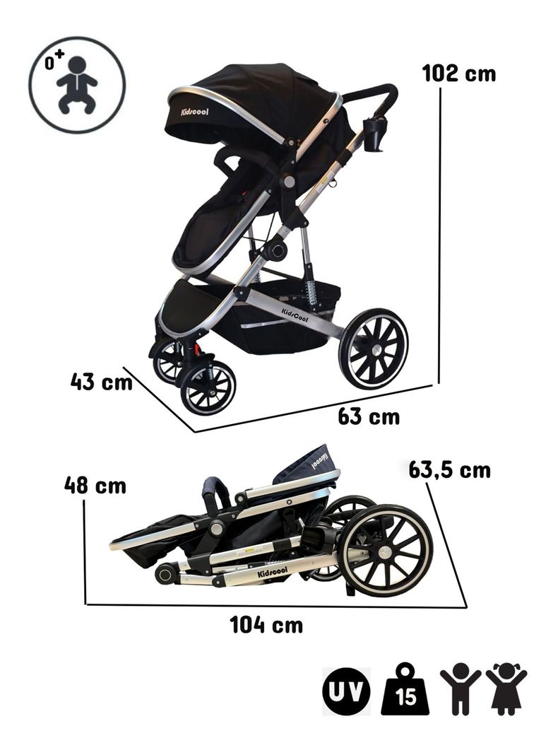 Coche Travel Lux Negro 3 X 1-1