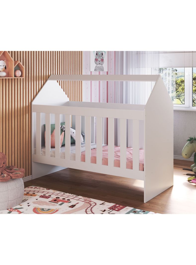 Cuna Casita 60 Montessori Blanca-3