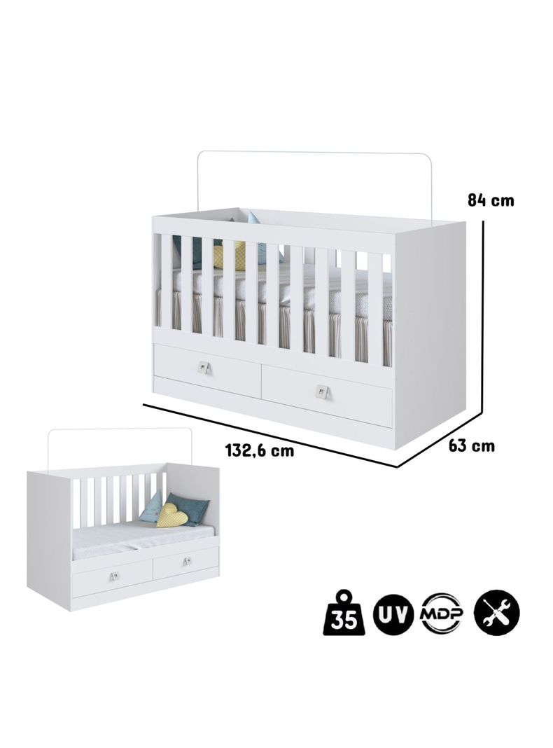 Cuna Multifuncion New Amore 3X1 Blanco-1