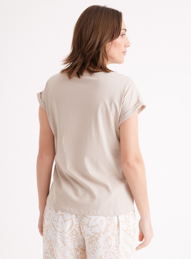 Polera Hombro Caído con Aplicación de Lentejuelas-1