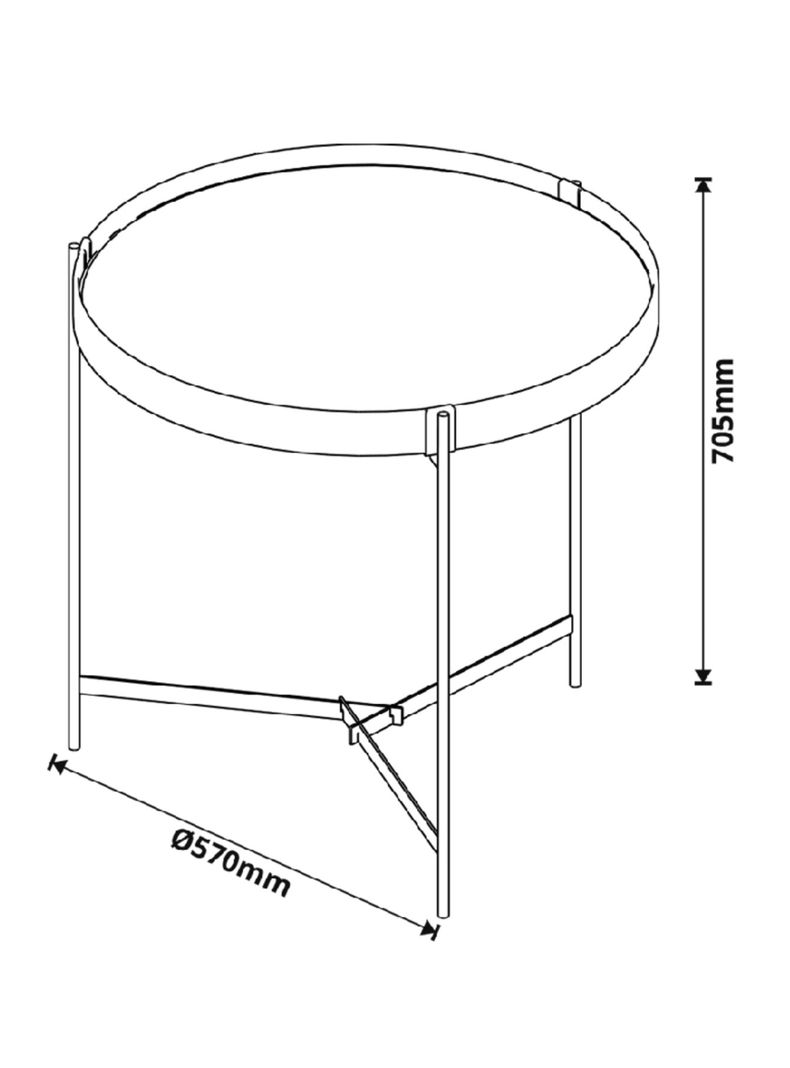 Mesa Lateral Aqua Espejo Redonda 57 cm-1