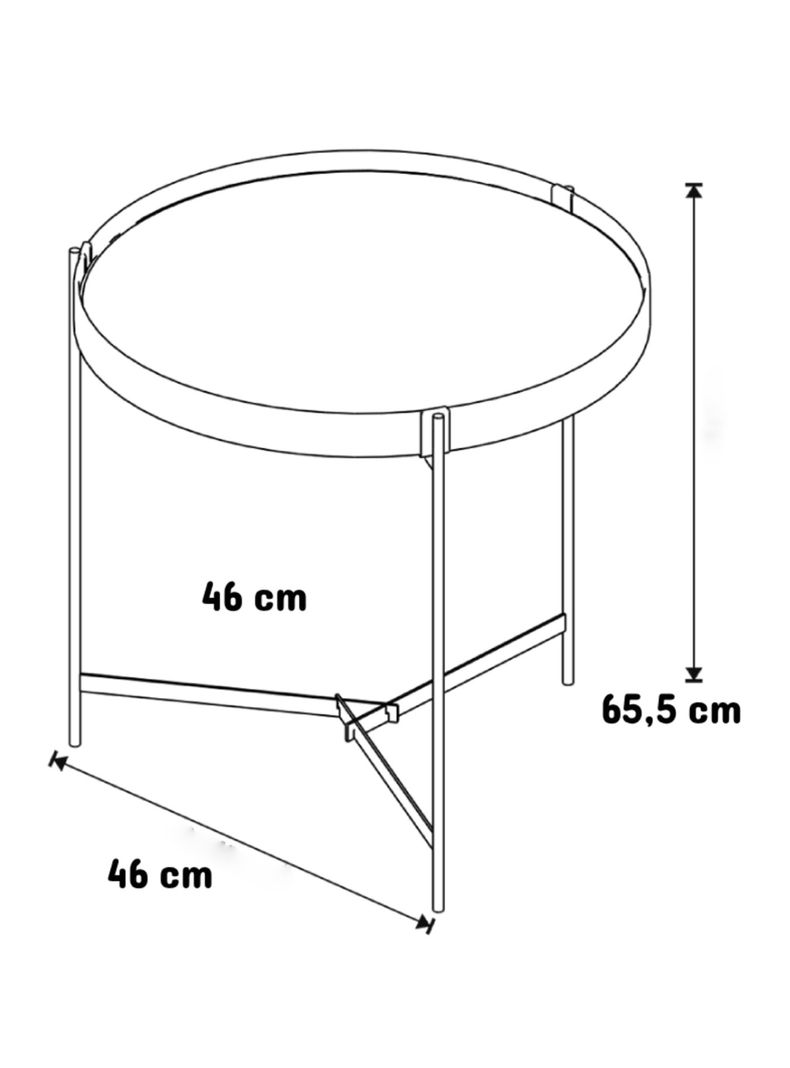 Mesa Lateral Aqua Espejo Redonda 46 cm-1