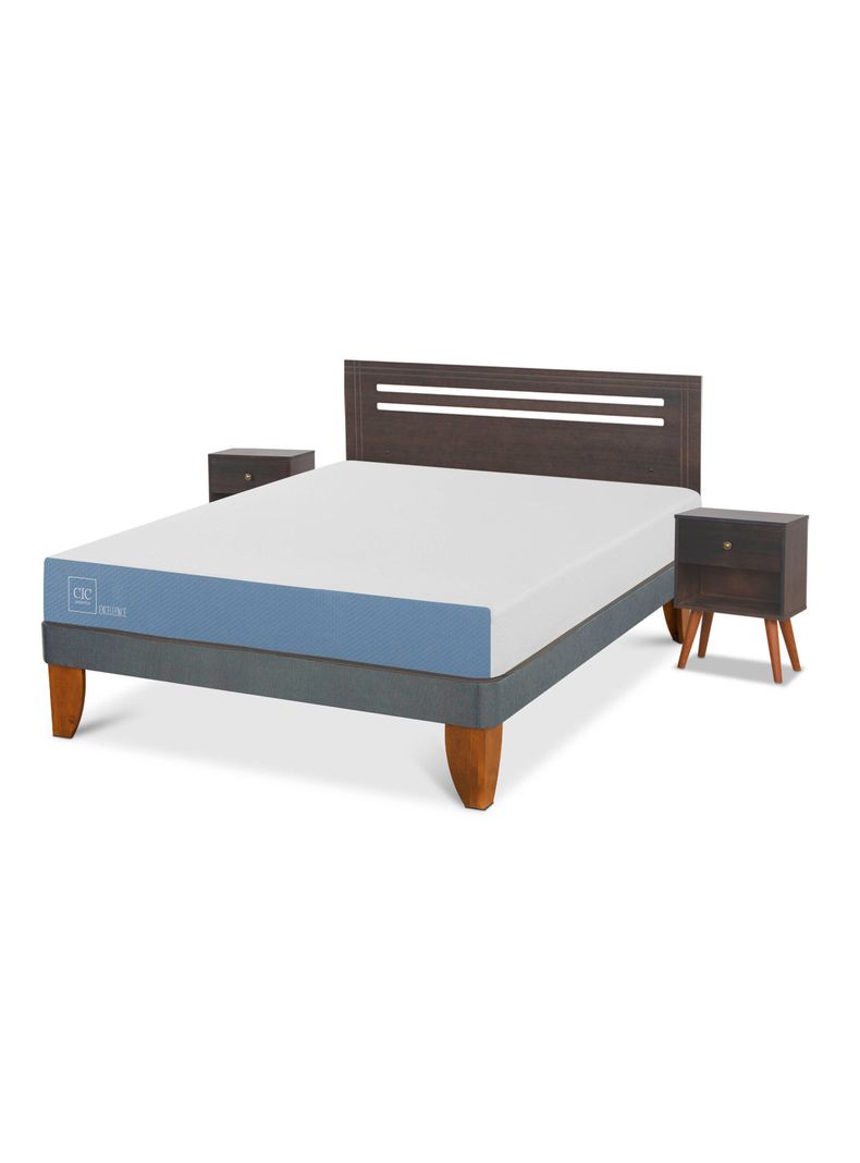 Cama Europea Excellence 2 Plaza + Set de Muebles Munich Gris-0