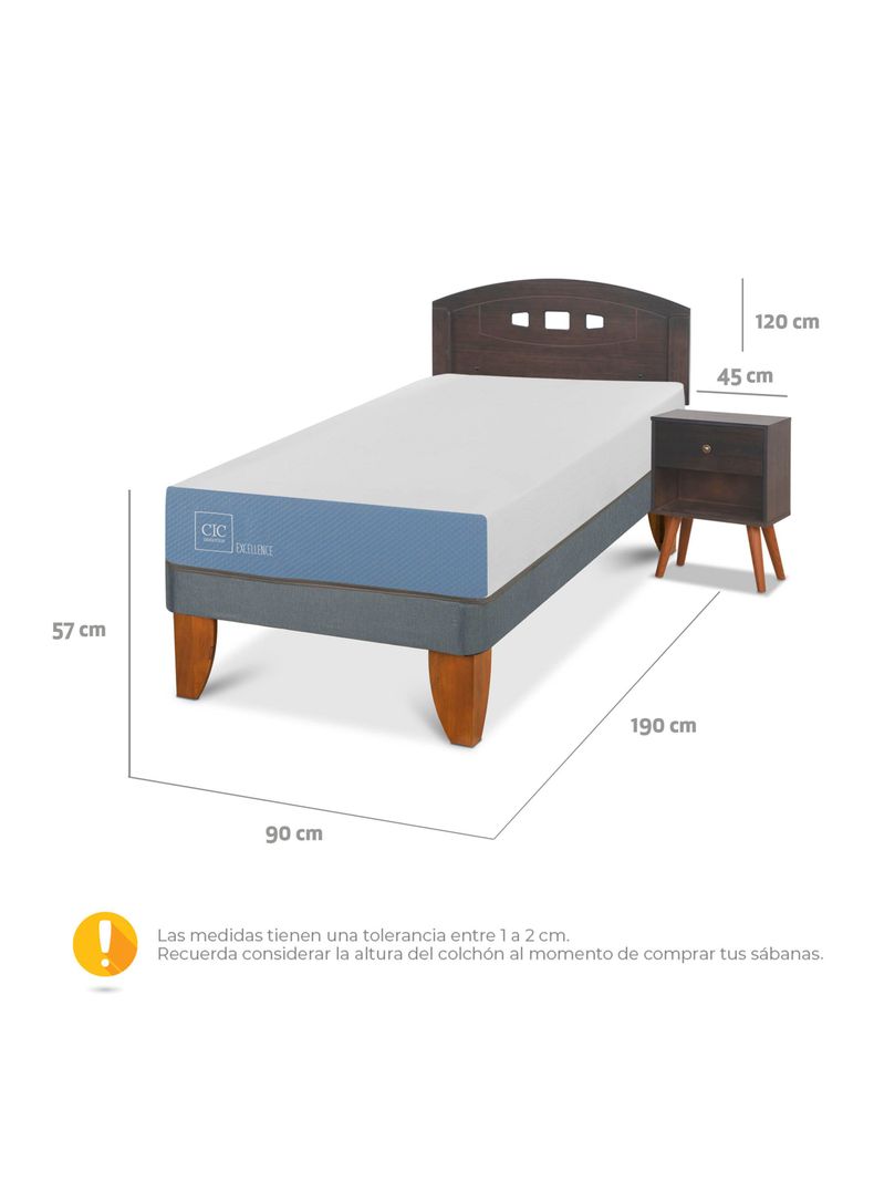 Cama Europea Excellence 1 Plaza Set Gales Gris-1