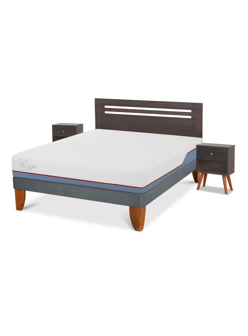 Cama Europea Excellence Plus 2 Plazas Munich Gris