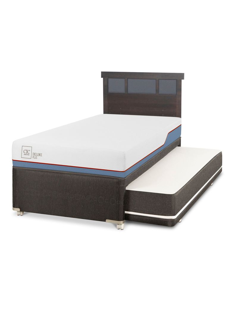 Diván Excellence Plus Black 1.5 Plazas Respaldo Dublin Gris-0
