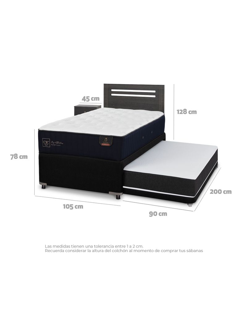 Diván Premium 1.5 Plazas + Set Munich Gris-1