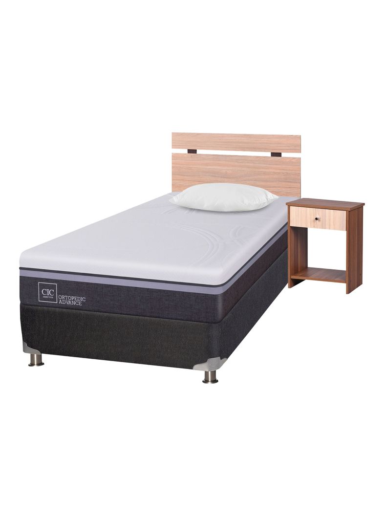 Cama Americana Ortopedic Advance B5 Black 1.5 Plazas + Set Olmo Single-0