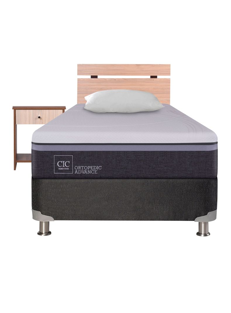 Cama Americana Ortopedic Advance B5 Black 1.5 Plazas + Set Olmo Single-1