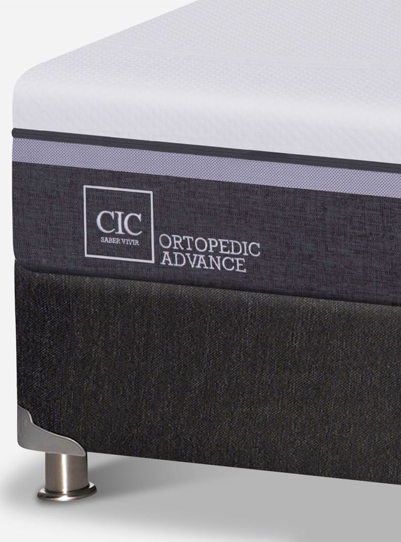 Cama Americana Ortopedic Advance B5 Black 2 Plazas Base Dividida + Almohdas + Set Olmo-2