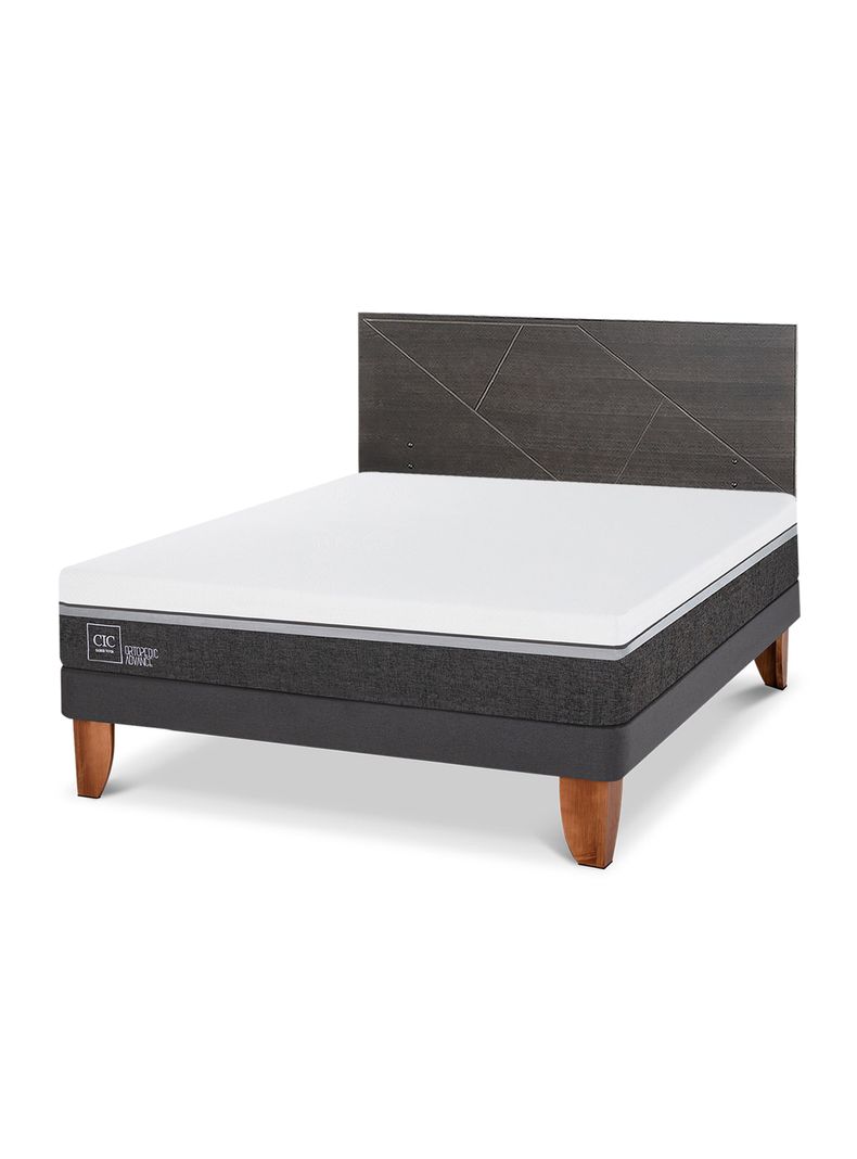 Cama Europea Ortopedic Advance 2 Plazas Respaldo Villarrica Gris-0