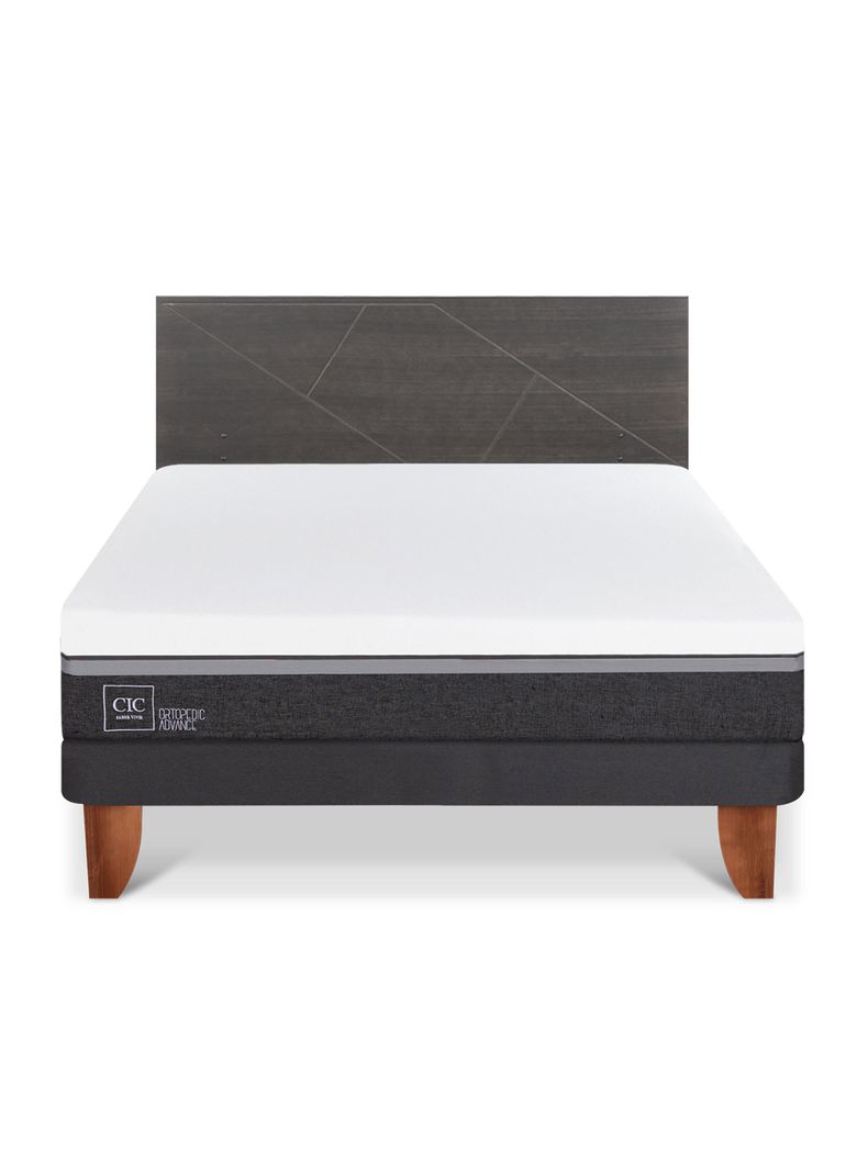 Cama Europea Ortopedic Advance 2 Plazas Respaldo Villarrica Gris-2