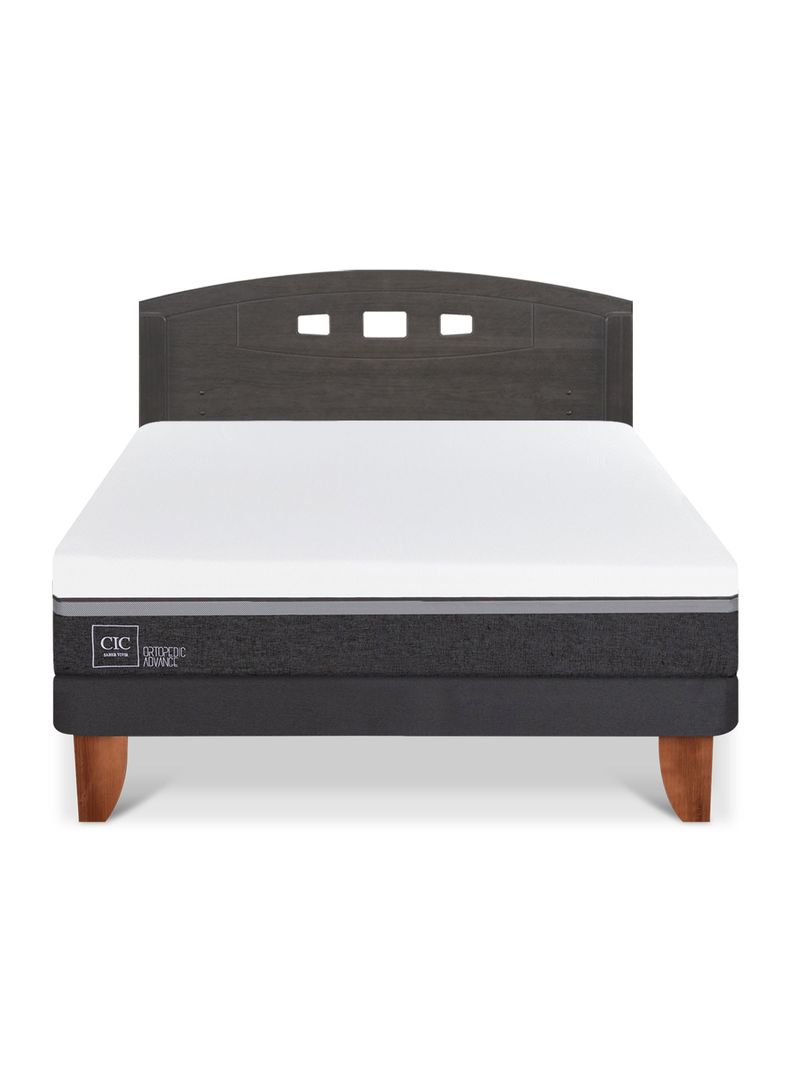 Cama Europea Ortopedic Advance 2 Plazas Respaldo Gales Gris-2