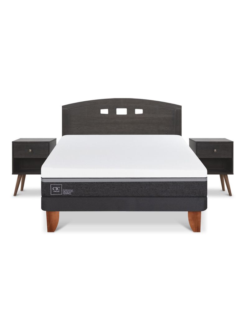 Cama Europea Ortopedic Advance 2 Plazas Set Gales Gris-2