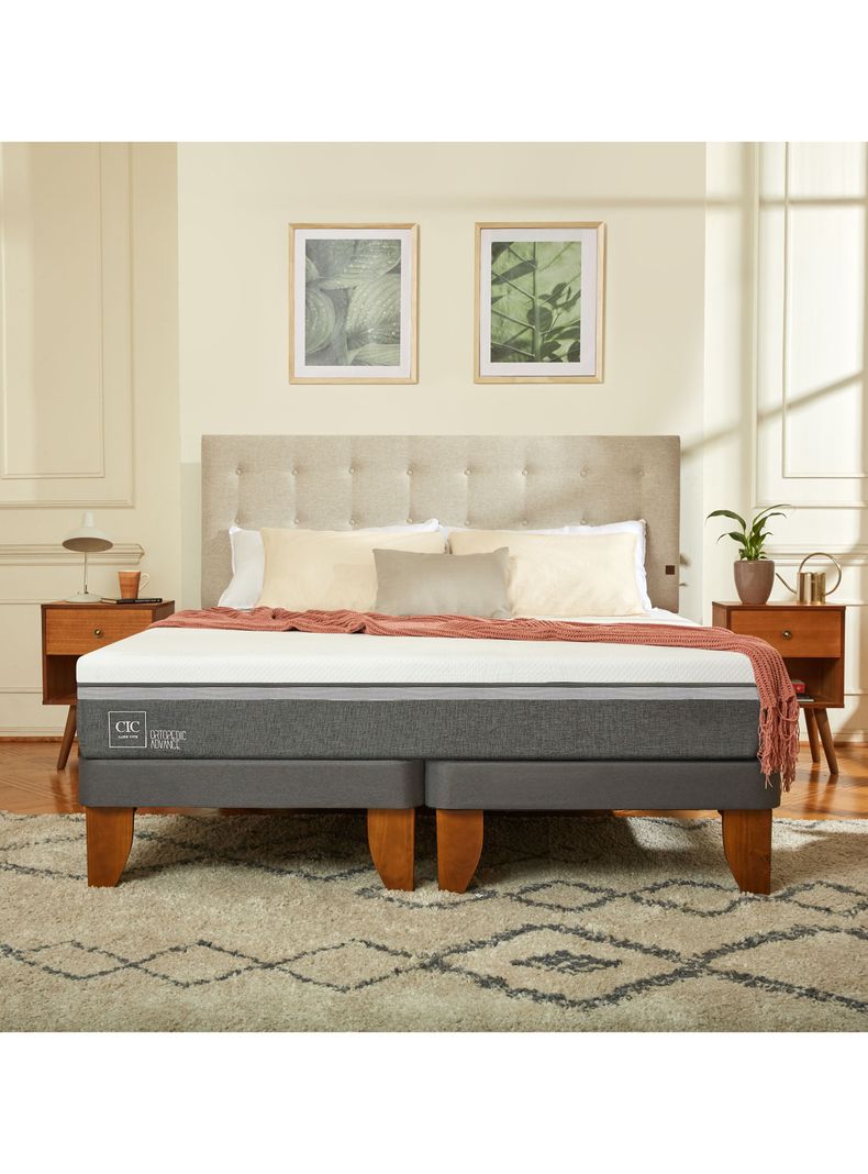 Cama Europea Ortopedic Advance 2 Plazas Set Gales Gris-4