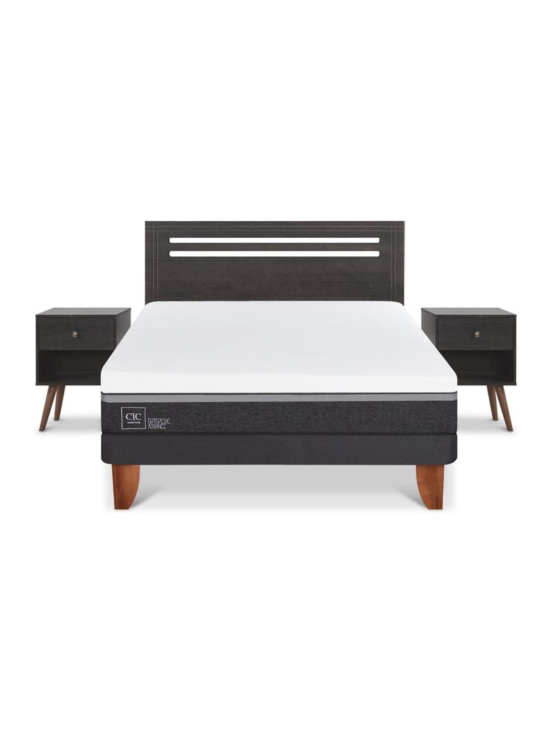 Cama Europea Ortopedic Advance 2 Plazas Munich Gris-2