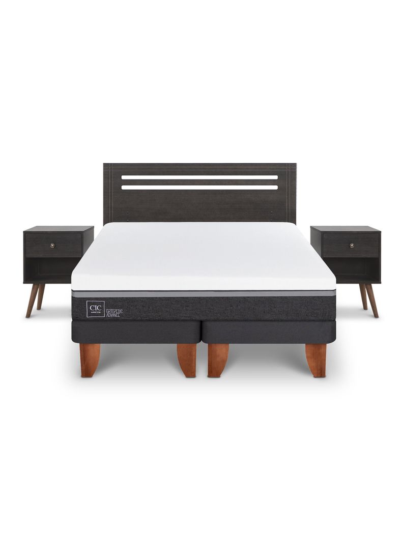 Cama Europea Ortopedic Advance 2 Plazas Base Dividida Munich Gris-2