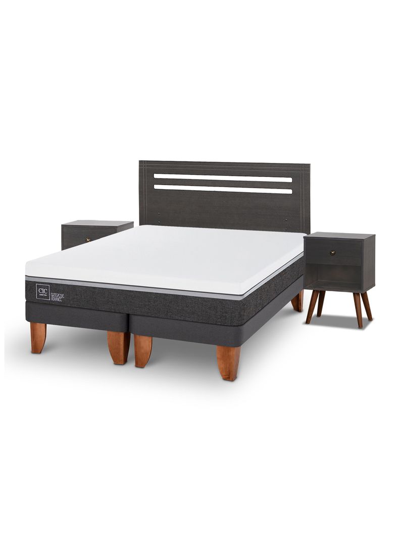 Cama Europea Ortopedic Advance 2 Plazas Base Dividida Munich Gris-0