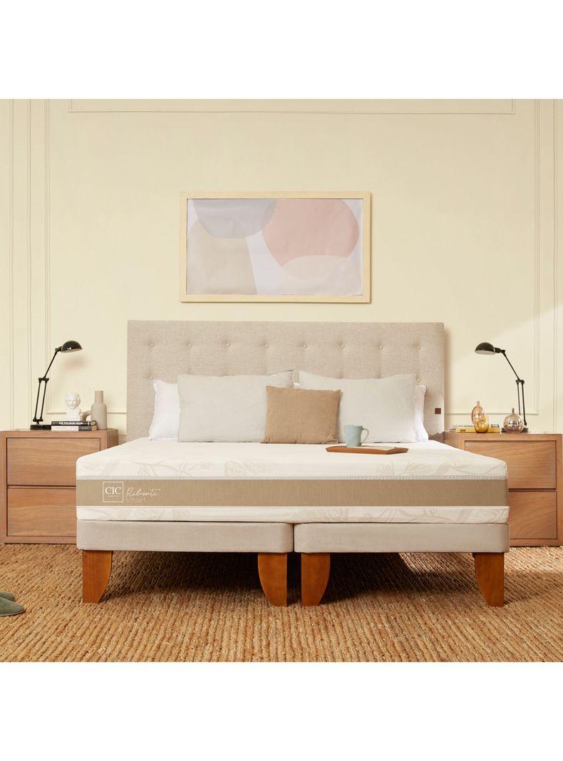 Cama Europea Rilassati Smart King Set Villarrica Gris-4
