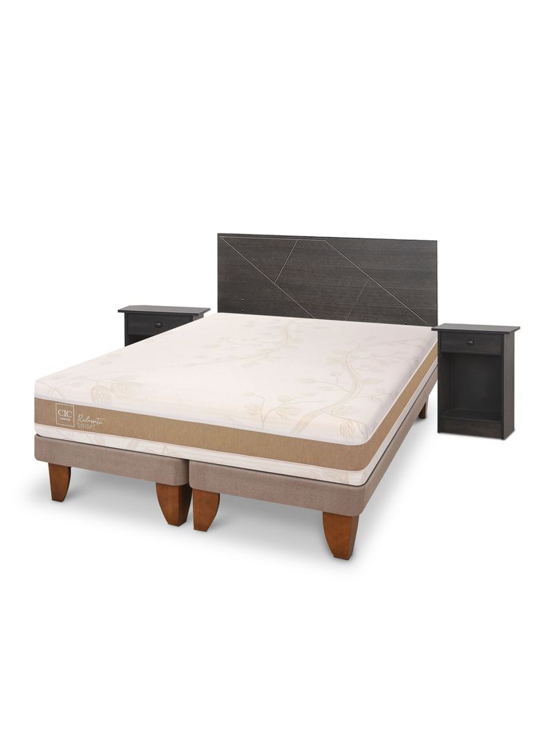 Cama Europea Rilassati Smart King Set Villarrica Gris-0