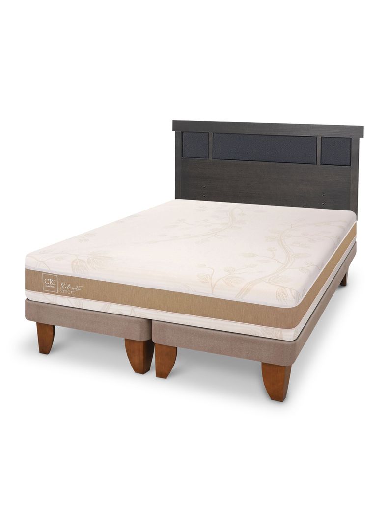 Cama Europea Rilassati Smart King Respaldo Dublin Gris-0