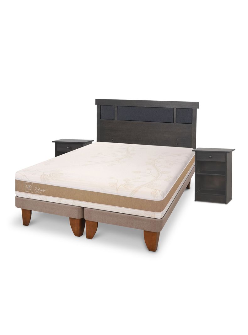 Cama Europea Rilassati Smart King Set Dublin Gris Gris-0