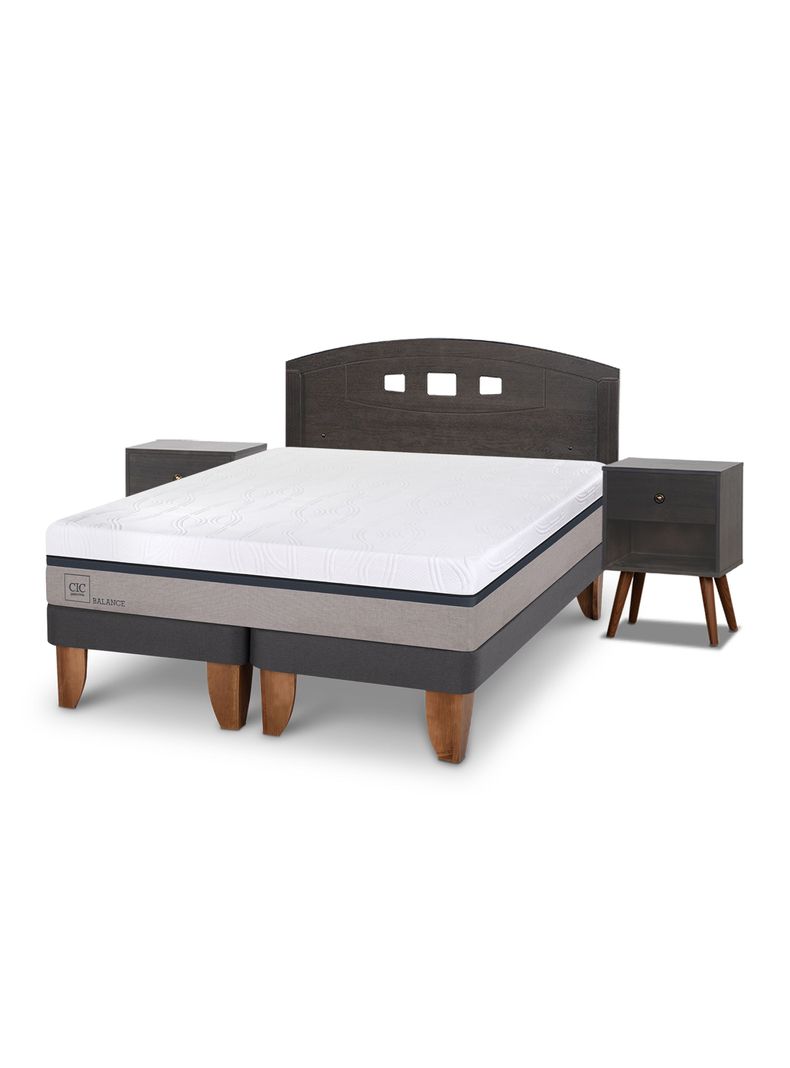 Cama Europea New Balance 2 Plazas Base Dividida Set Gales Gris-0