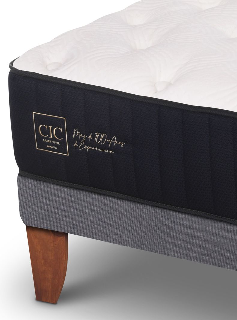 Cama Europea Premium 1.5 Plazas Respaldo Munich Gris-3