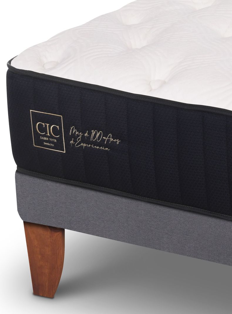 Cama Europea Premium 1.5 Plazas + Set Gales Gris-3