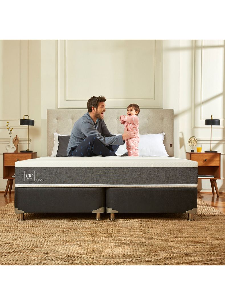 Cama Americana New Ortopedic B5 Black King Plumón-4