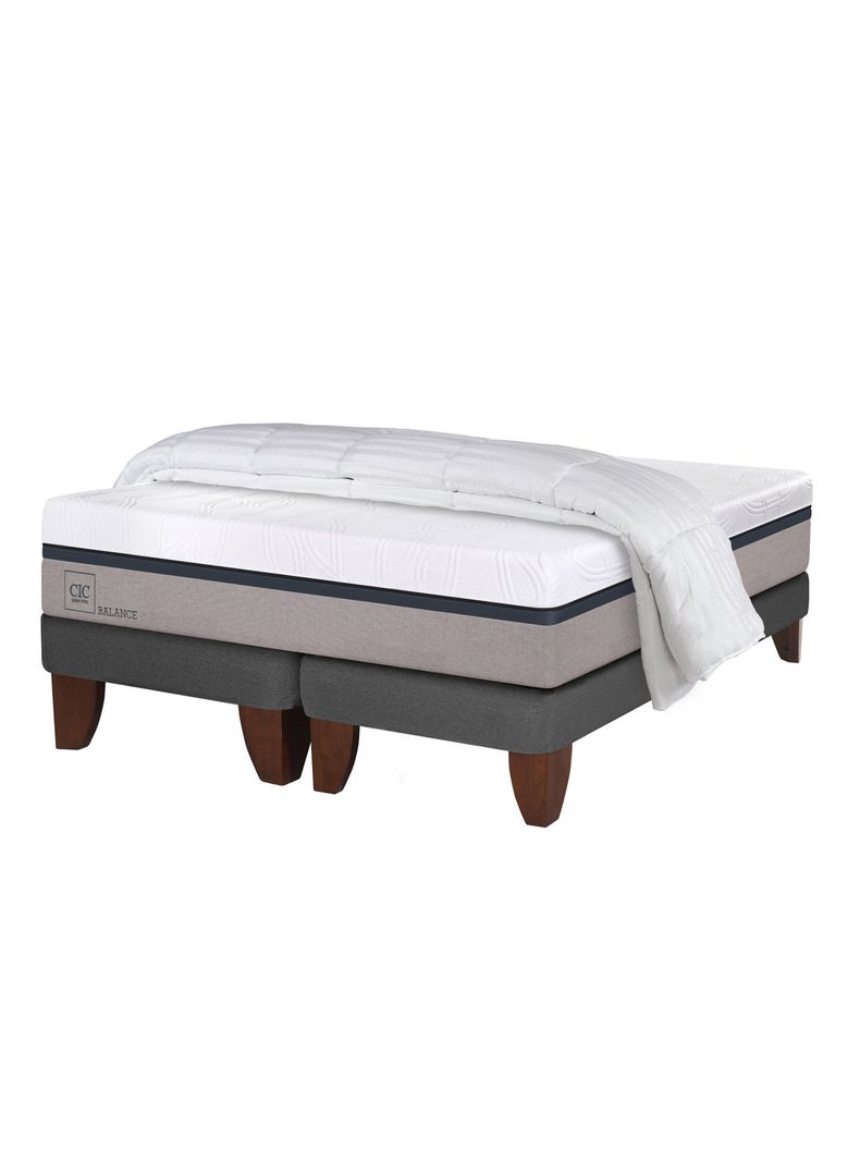 Cama Europea Balance 2 Plazas Base Dividida Plumón-0