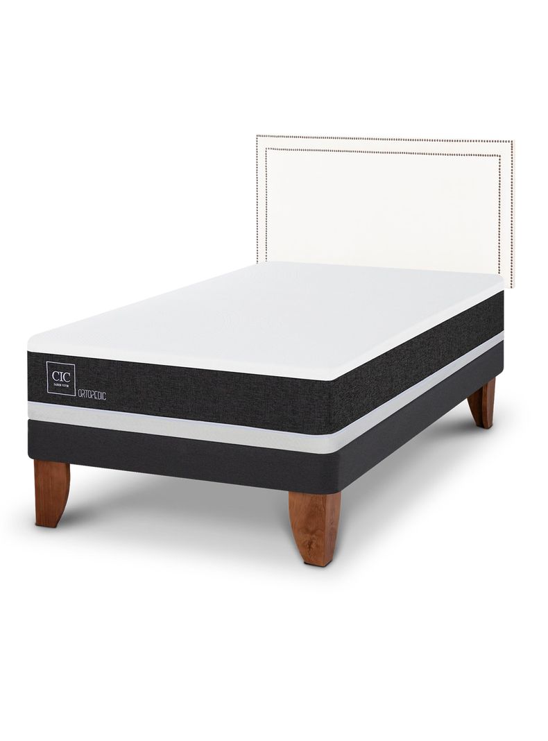Cama Europea New Ortopedic 1.5 Plazas Respaldo Danubio-0